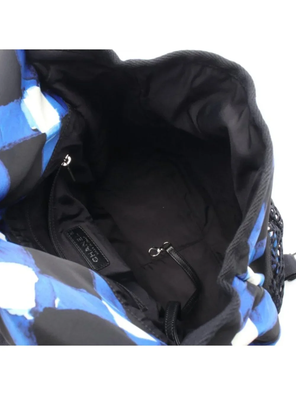 Chanel Backpack Air Line Blue Black White Nylon Leather